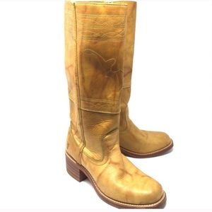 Frye Campus Boot Horse Stitching Banana